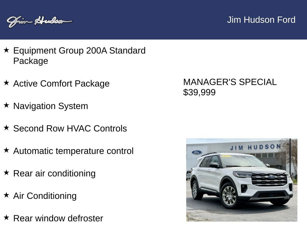 2025 Ford Explorer Active GOLD CERTIFIED COMFORT PACKAGE