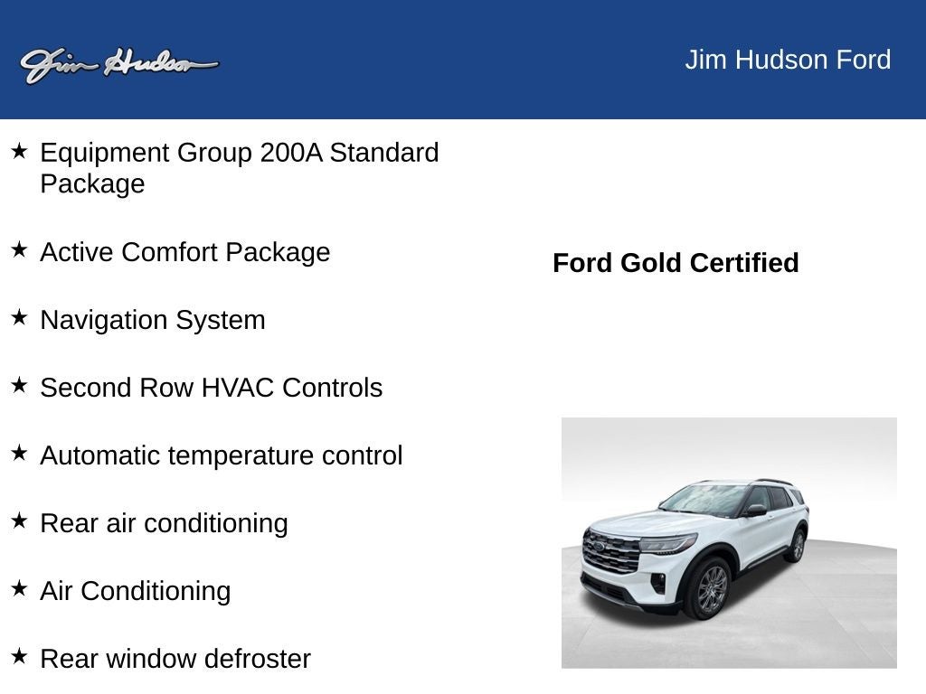 2025 Ford Explorer Active GOLD CERTIFIED COMFORT PACKAGE