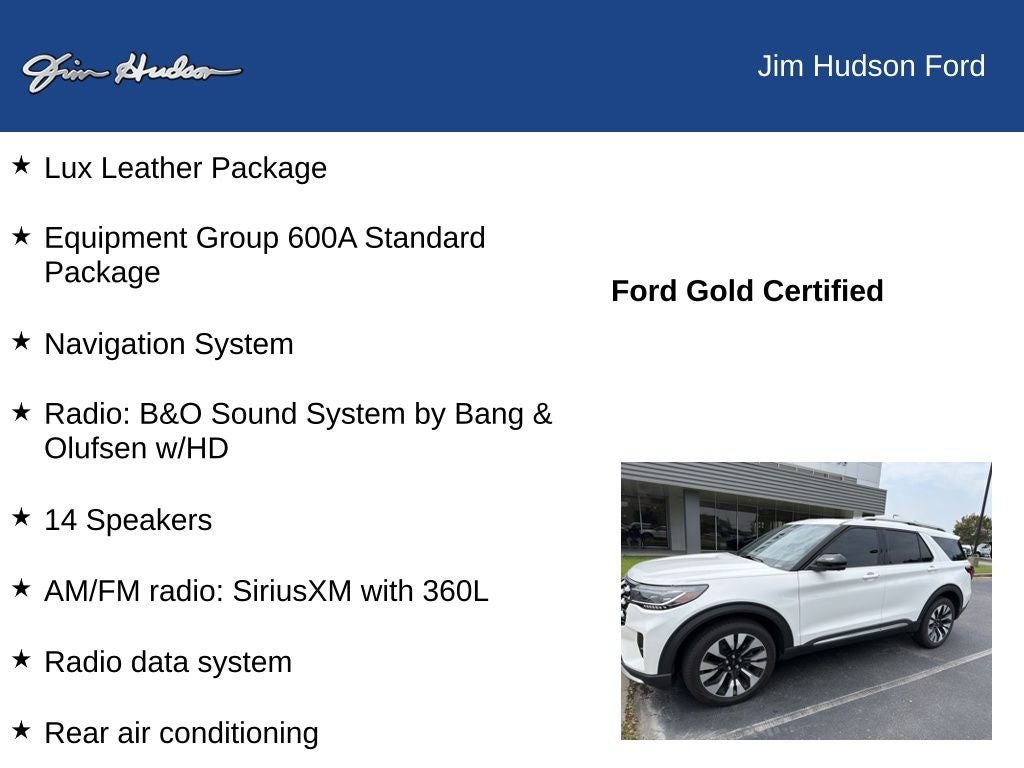 2025 Ford Explorer Platinum FORD CERTIFIED LUX LEATHER PANO ROOF