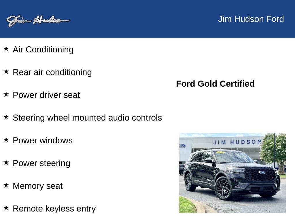 2025 Ford Explorer ST CERTIFIED HEATED COOLED SEATS CO PILOT ASSIST