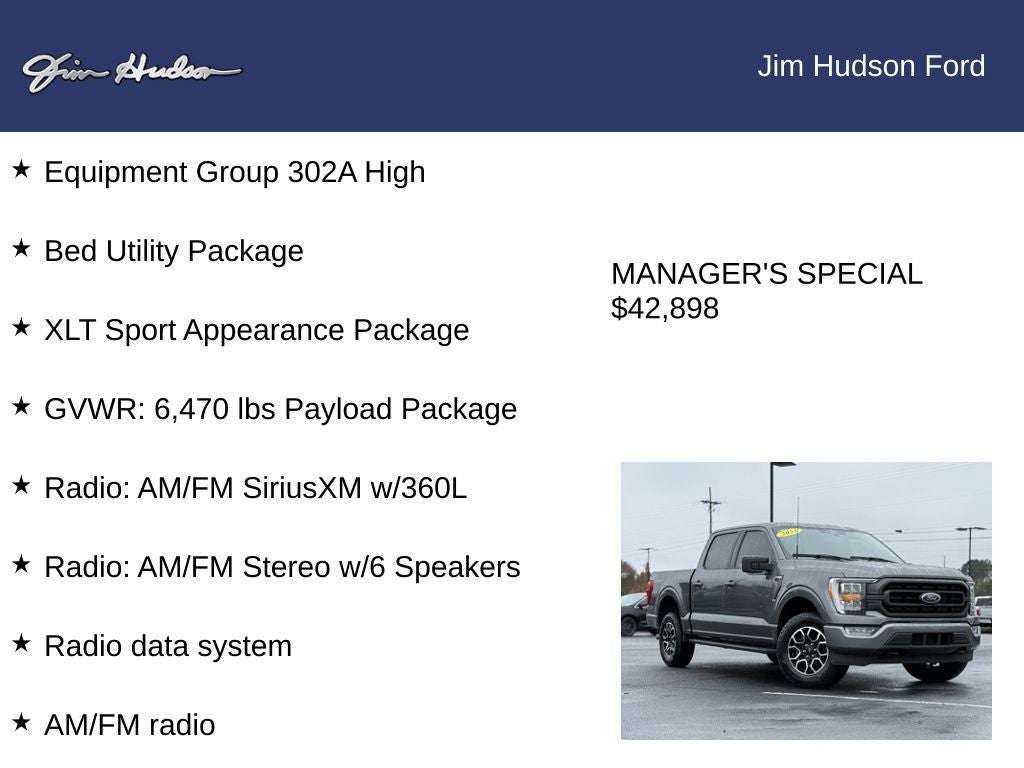 2023 Ford F-150 XLT CERTIFIED EXT RANGE FUEL BED UTILITY PACKAGE