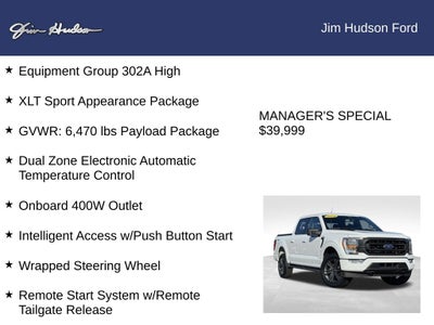 2023 Ford F-150 XLT GOLD CERTIFIED SPORT PACKAGE 36GAL TANK