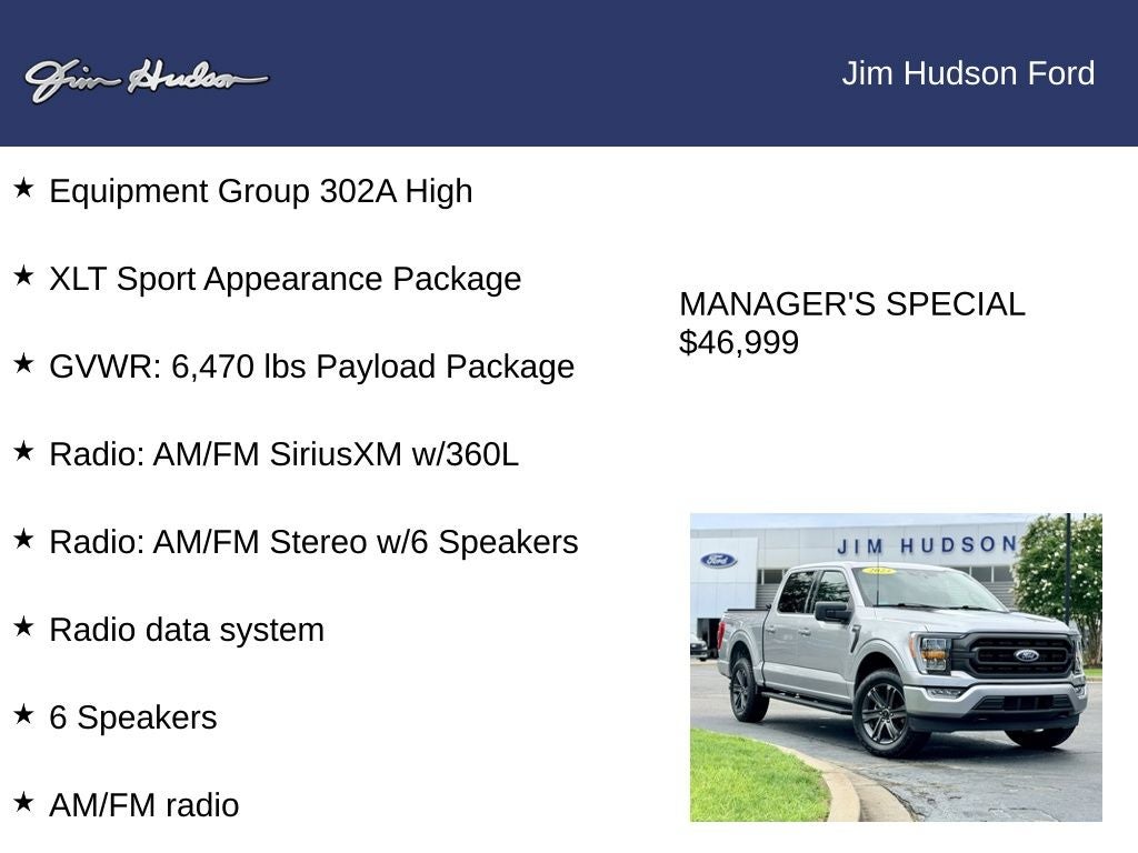 2023 Ford F-150 XLT CERTIFIED 4X4 SPORT PACKAGE