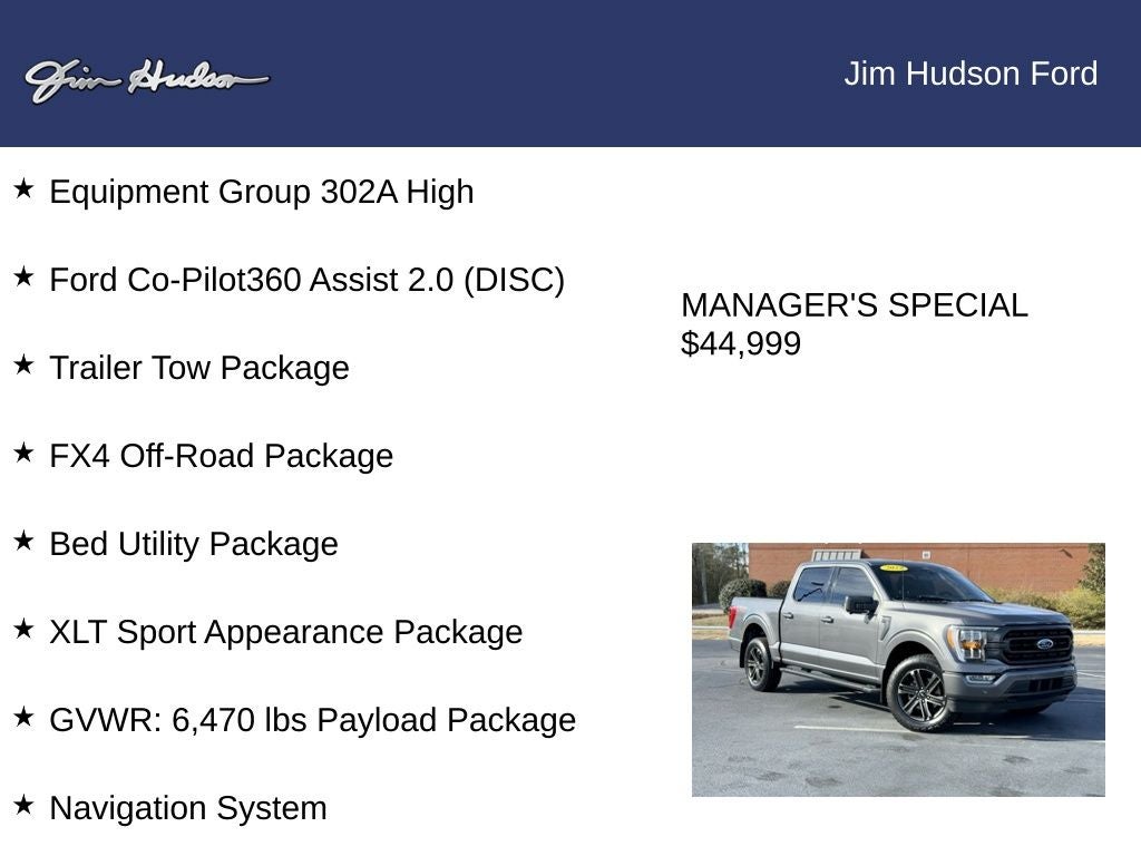 2022 Ford F-150 XLT GOLD CERTIFIED CO PILOT 360 ASSISIT 2.0 TRAILER TO