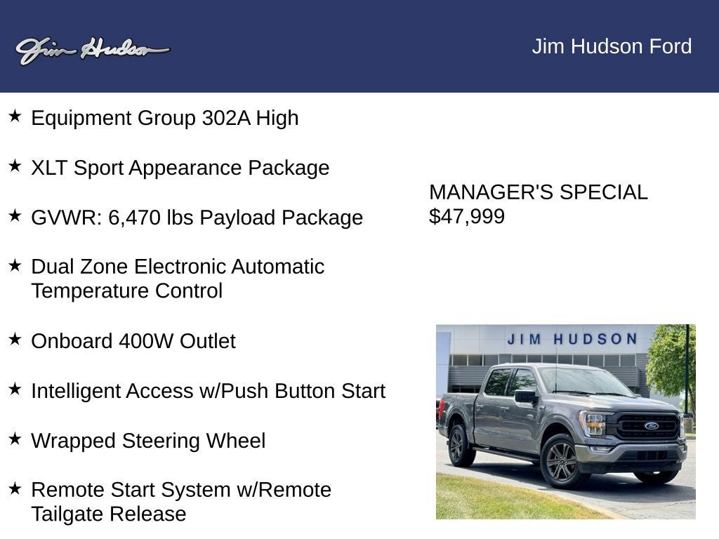 2023 Ford F-150 XLT CERTIFIED 4X4 SPORT PACKAGE