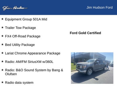 2022 Ford F-150 Lariat CERTIFIED 5.0 V8 FX4 TRAILER TOW 360 CAMERA