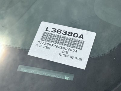 2021 Toyota Sienna Platinum 7 Passenger