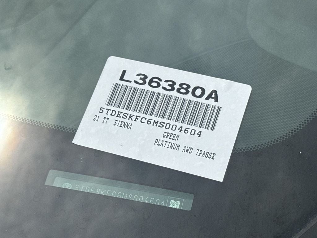 2021 Toyota Sienna Platinum 7 Passenger