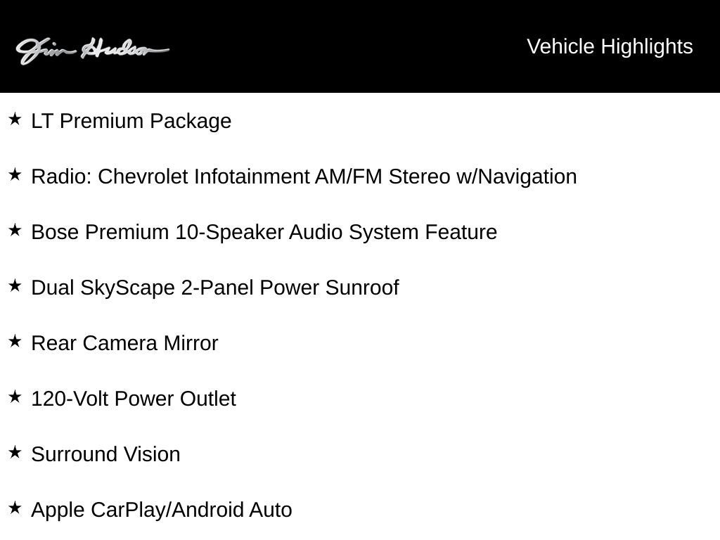 2019 Chevrolet Traverse 3LT Premium Convenience Dual Pane Moonroof