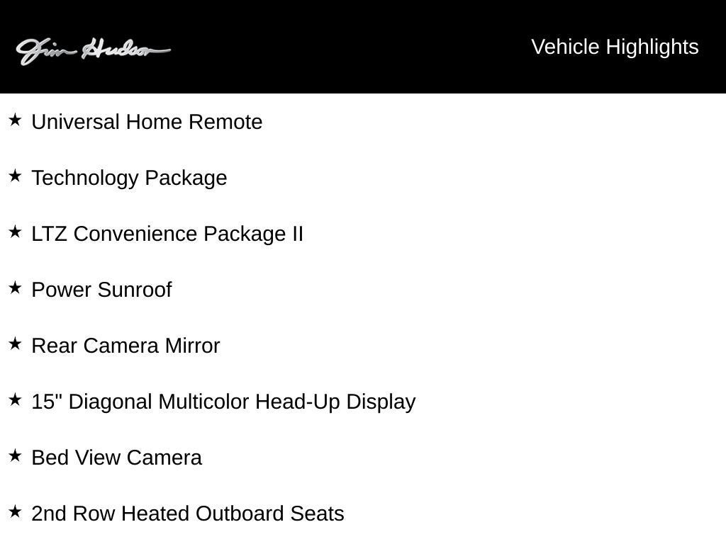 2025 Chevrolet Silverado 1500 LTZ Heads Up Display Power Sunroof Leather