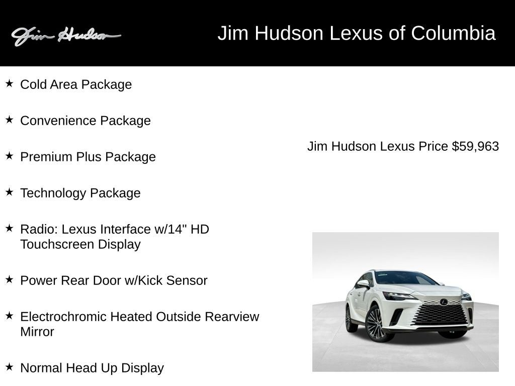 2024 Lexus RX 350 Premium Plus Navigation L/Certified Unlimited Mile Warranty