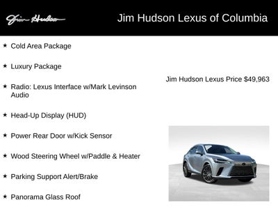 2023 Lexus RX 350 Luxury Navigation Mark Levinson L/Certified Unlimited Mil