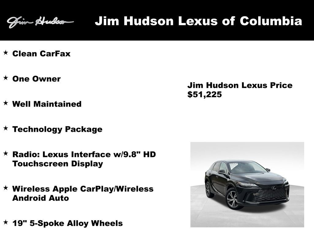 2025 Lexus RX 350 Technology Package L/Certified Unlimited Mile Warr