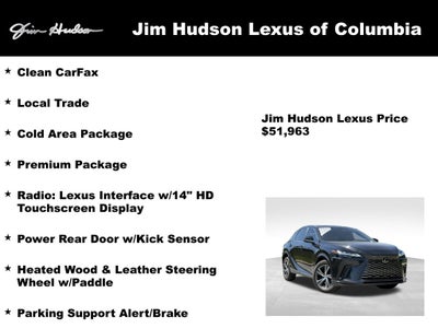 2023 Lexus RX 350 Premium Navigation L/Certified Unlimited Mile Warranty