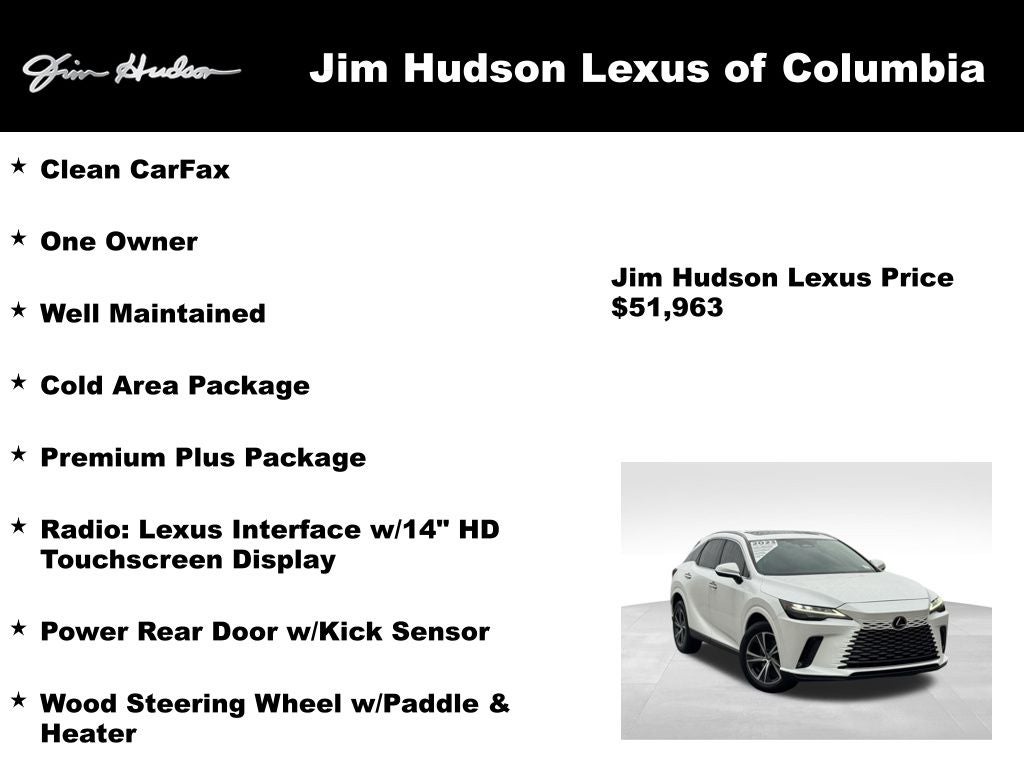 2023 Lexus RX 350 Premium Plus Navigation L/Certified Unlimited Mile Warranty