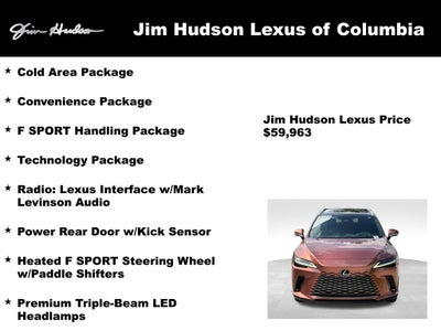2024 Lexus RX 350 F Sport Handling Navigation Mark Levinson L/Certified Unlimited Mil