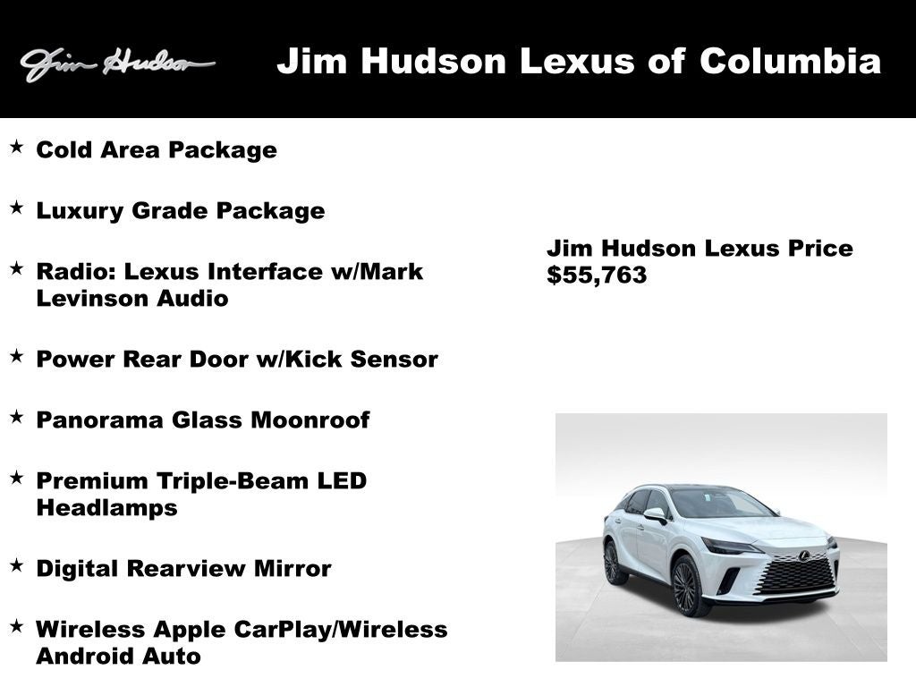 2023 Lexus RX 350h Luxury Navigation Mark Levinson L/Certified Unlimited Mil