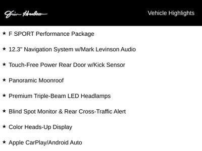 2020 Lexus RX 350 F Sport Navigation Panoramic Roof Heads Up Display