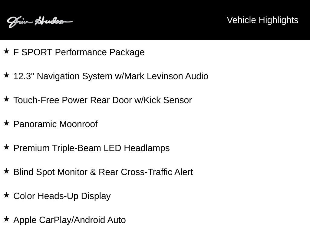 2020 Lexus RX 350 F Sport Navigation Panoramic Roof Heads Up Display