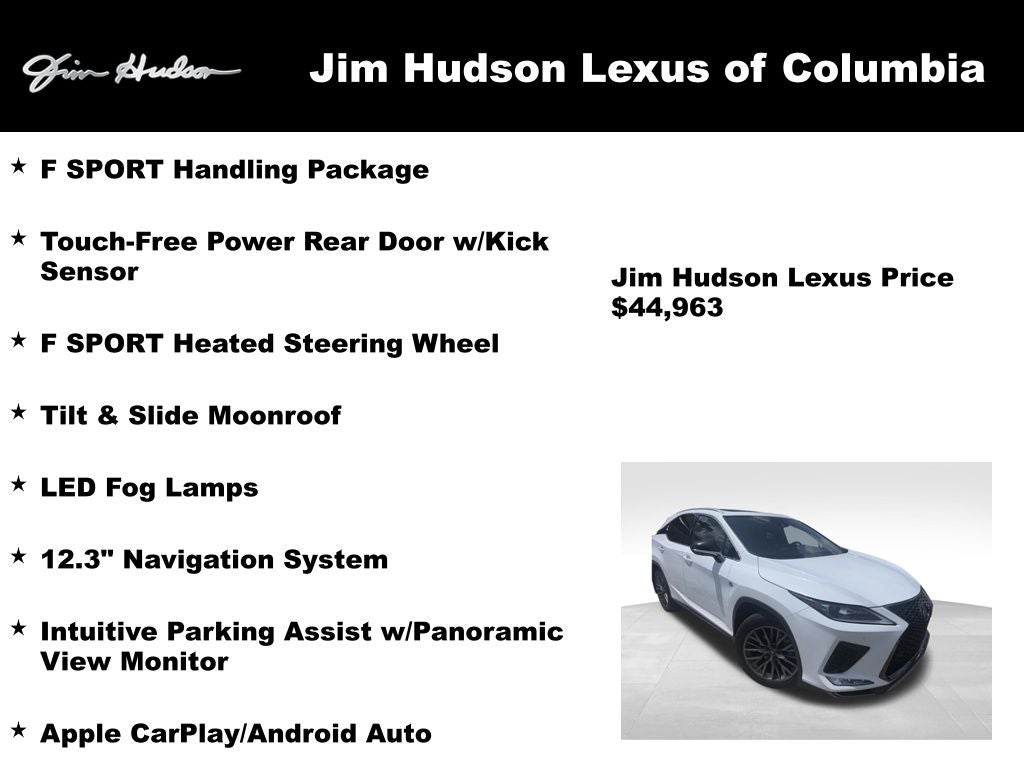 2022 Lexus RX 350 F Sport Handling Navigation L/Certified Unlimited Mile Warranty
