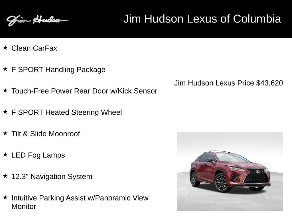 2022 Lexus RX 350 F Sport Handling Navigation L/Certified Unlimited Mile Warranty
