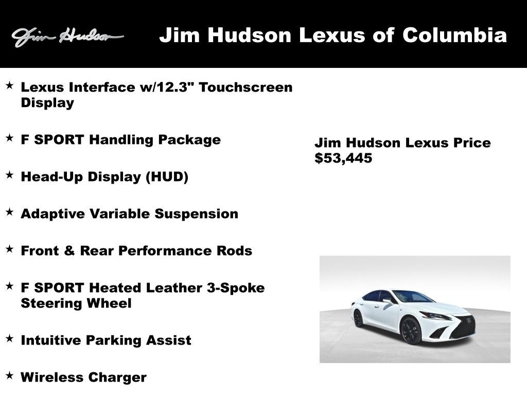 2024 Lexus ES 300h F SPORT Handling Navigation L/Certified Unlimited Mile Warranty