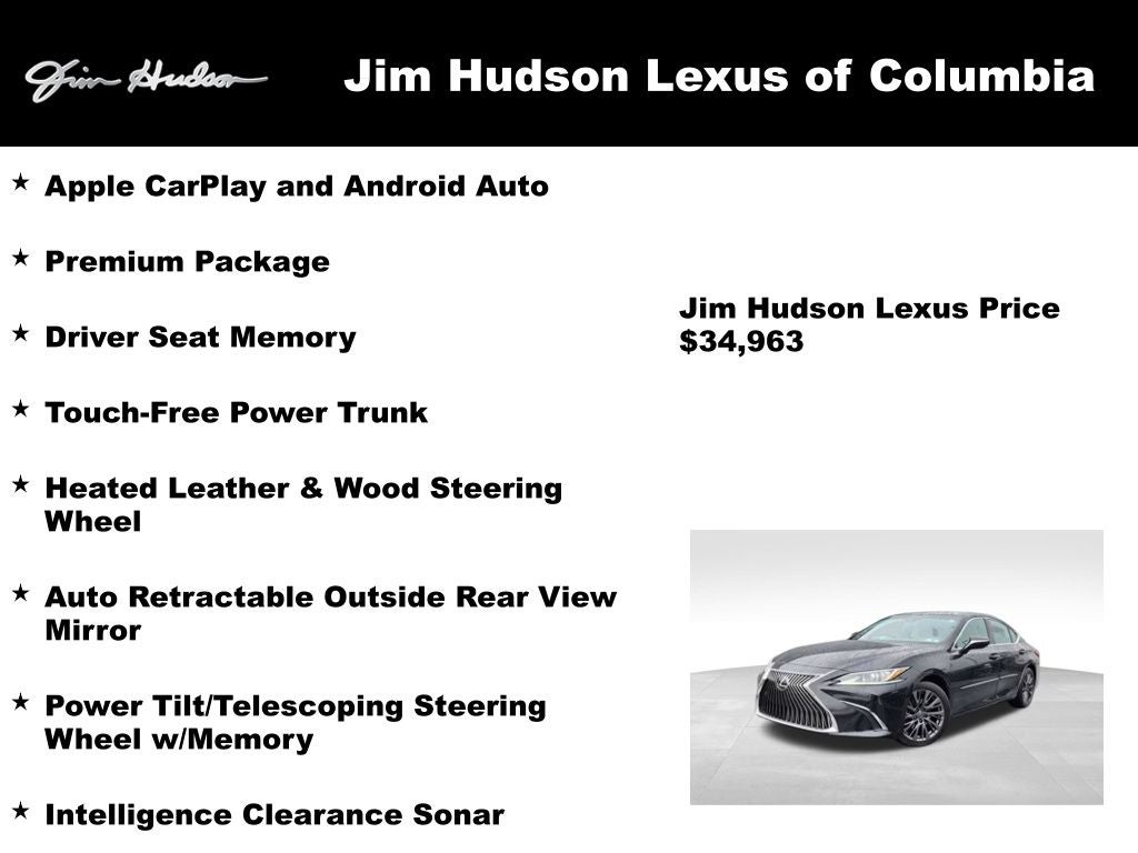 2020 Lexus ES 350 Premium L/Certified Unlimited Mile Warranty