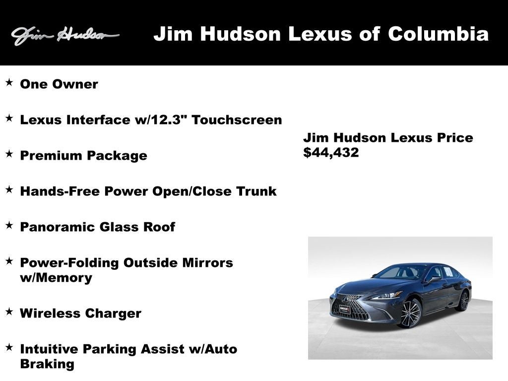 2023 Lexus ES 350 Navigation L/Certified Unlimited Mile Warranty