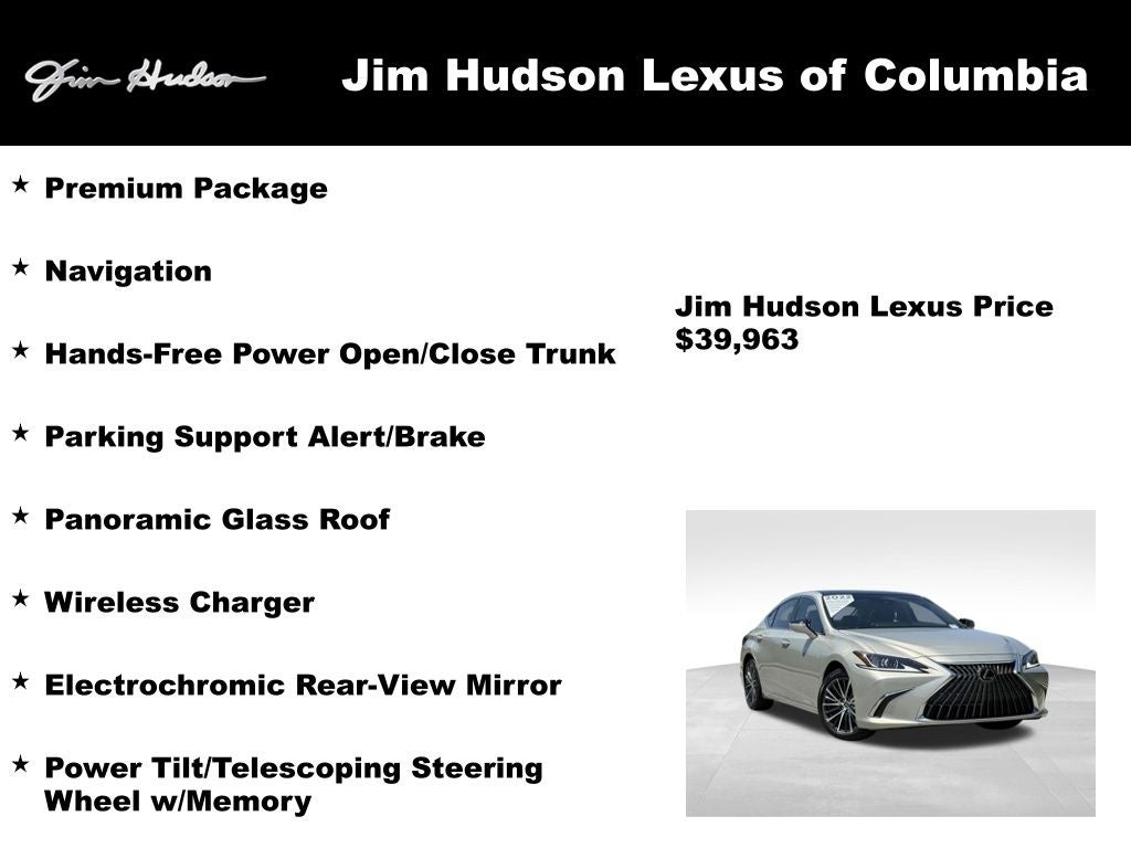 2022 Lexus ES 350 Navigation L/Certified Unlimited Mile Warranty
