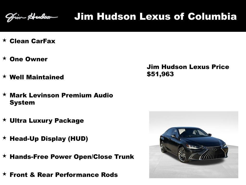 2024 Lexus ES 300h Ultra Luxury Navigation Mark Levinson L/Certified Unlimited Mil