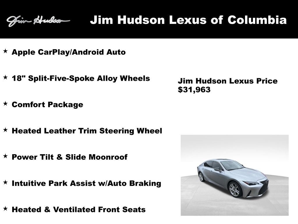 2021 Lexus IS 300 L/Certified Unlimited Mile Warranty