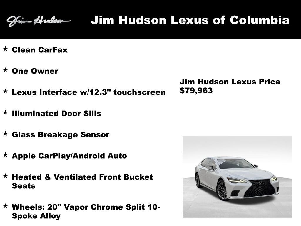 2023 Lexus LS 500 Navigation L/Certified Unlimited Mile Warranty