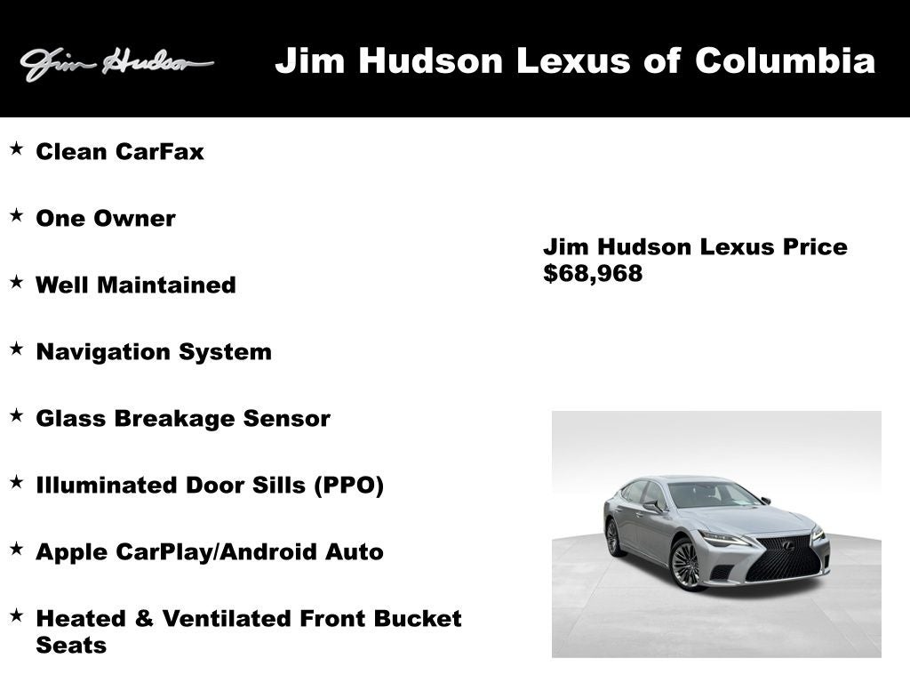 2022 Lexus LS 500 Navigation L/Certified Unlimited Mile Warranty