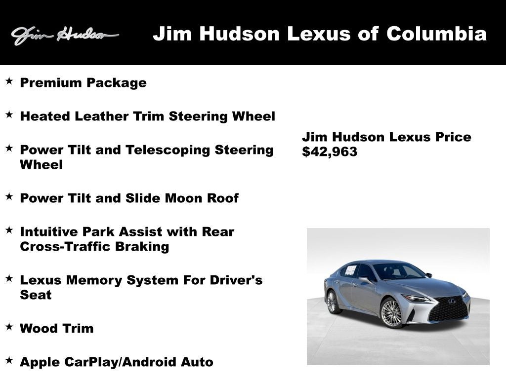 2025 Lexus IS 300 Premium L/Certified Unlimited Mile Warranty