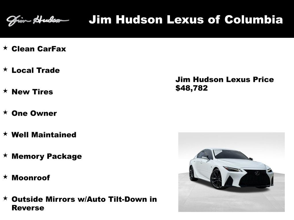 2023 Lexus IS 350 F SPORT L/Certified Unlimited Mile Warranty