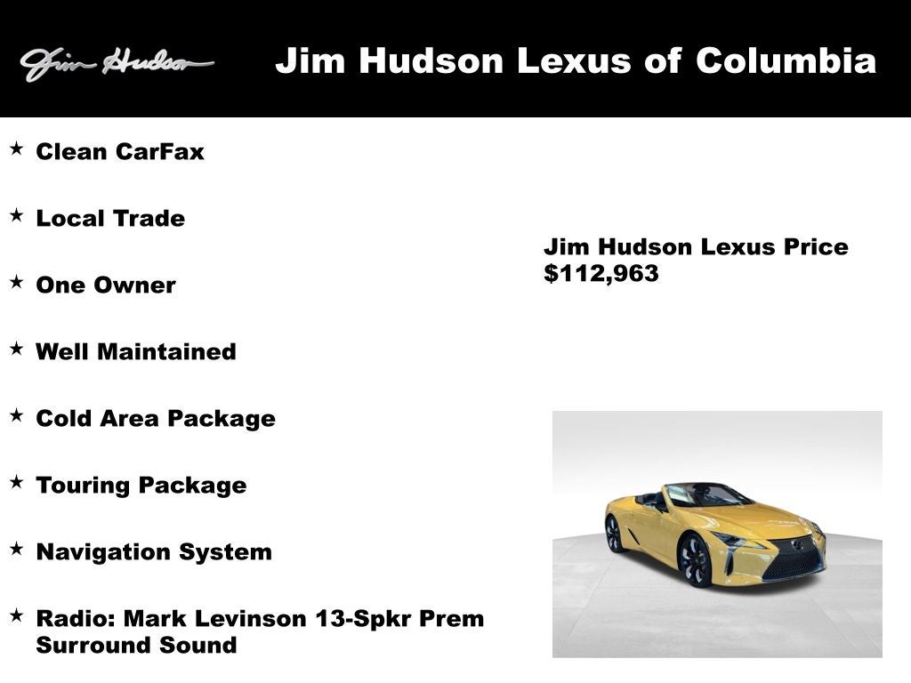 2024 Lexus LC 500 Navigation Mark Levinson L/Certified Unlimited Mil