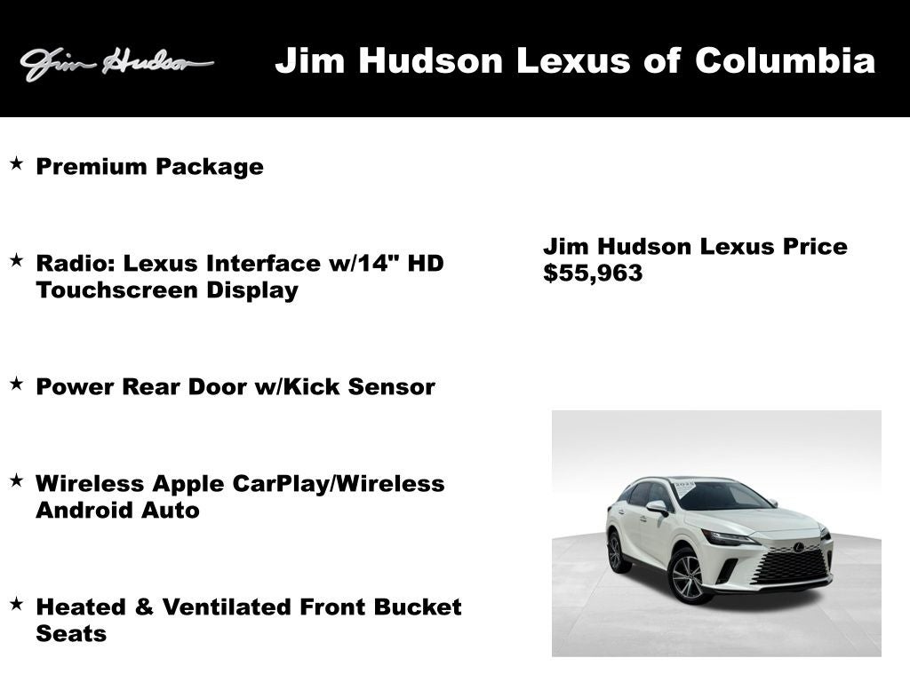 2025 Lexus RX 350 Premium Navigation L/Certified Unlimited Mile Warranty