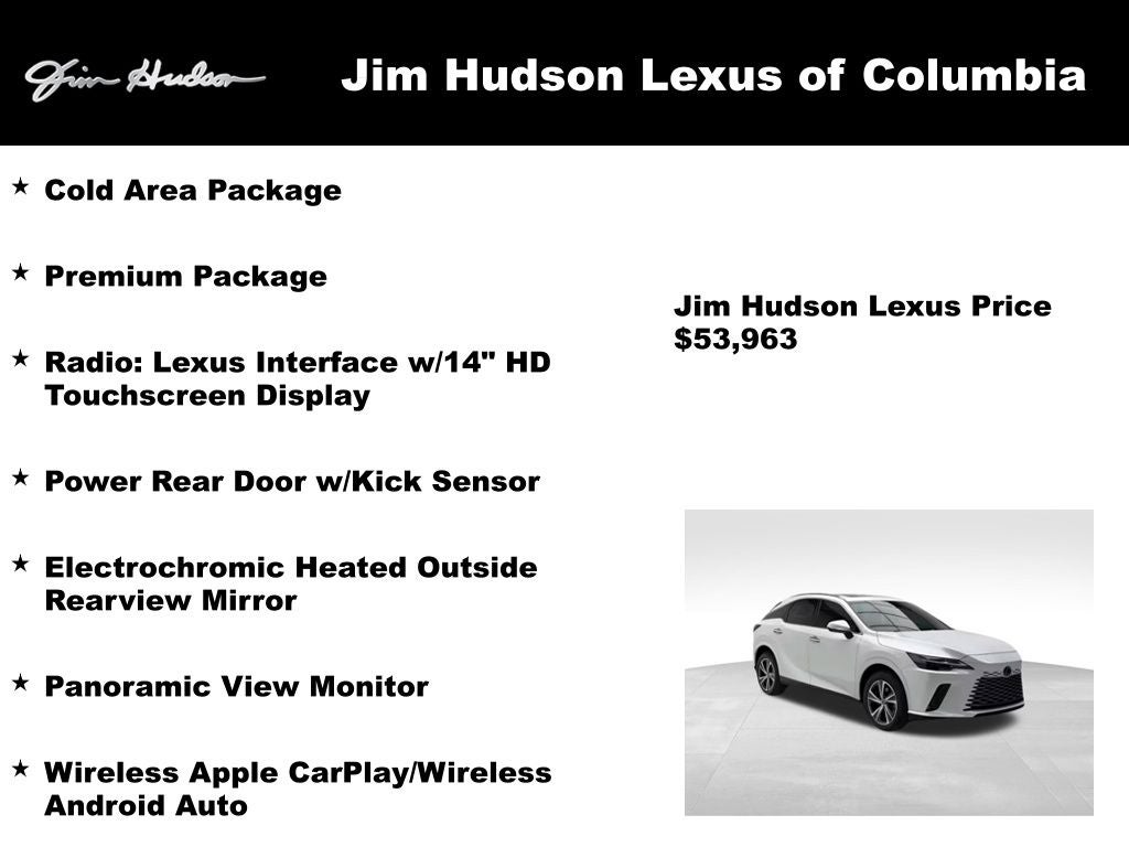 2024 Lexus RX 350 Premium Navigation L/Certified Unlimited Mile Warranty