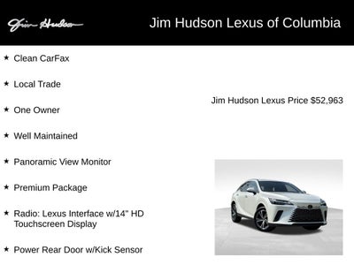 2025 Lexus RX 350 Premium Navigation L/Certified Unlimited Mile Warranty