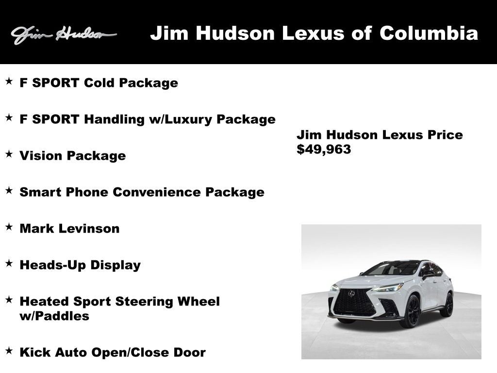 2023 Lexus NX 350 F SPORT Handling Navigation Mark Levinson L/Certified Unlimited War