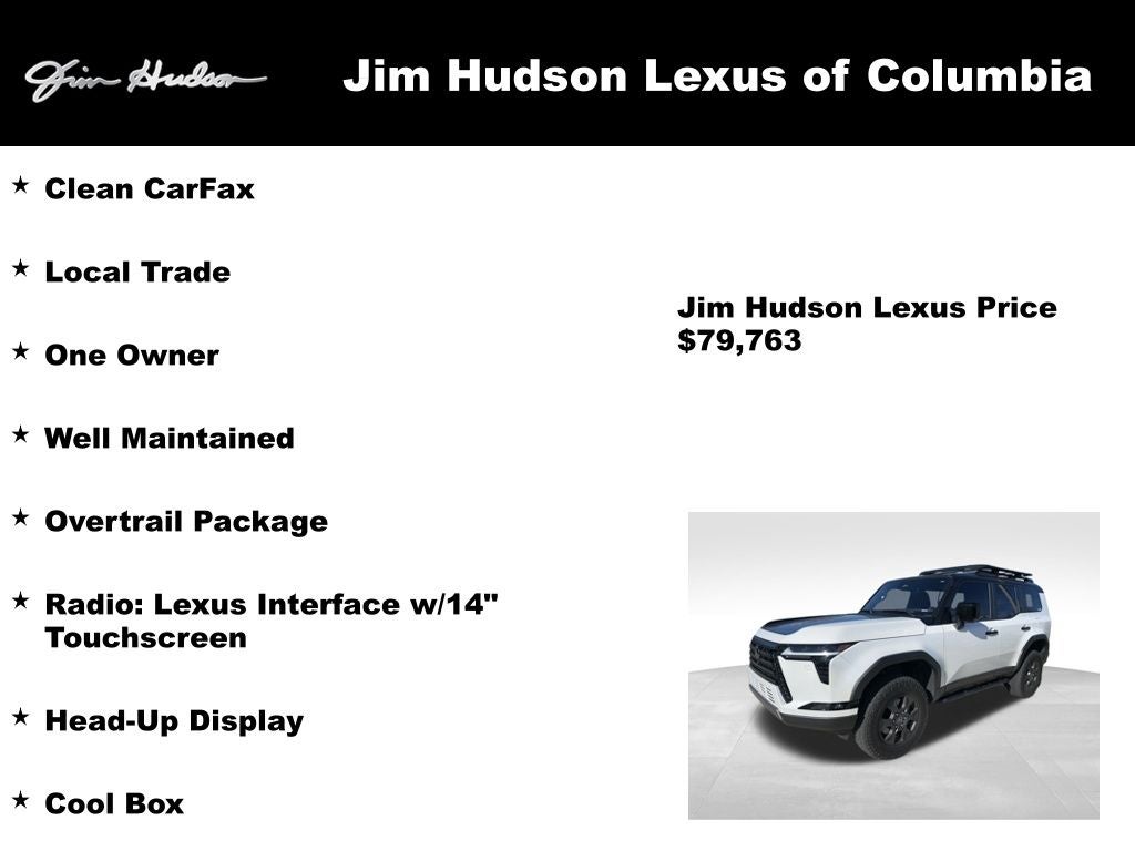 2024 Lexus GX 550 Overtrail Navigation L/Certified Unlimited Mile Warranty